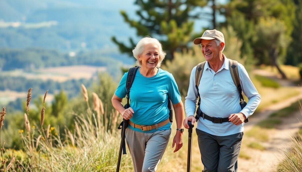 Active senior couple enjoying outdoor activities after successful joint pain management Active senior couple enjoying outdoor activities after successful joint pain management