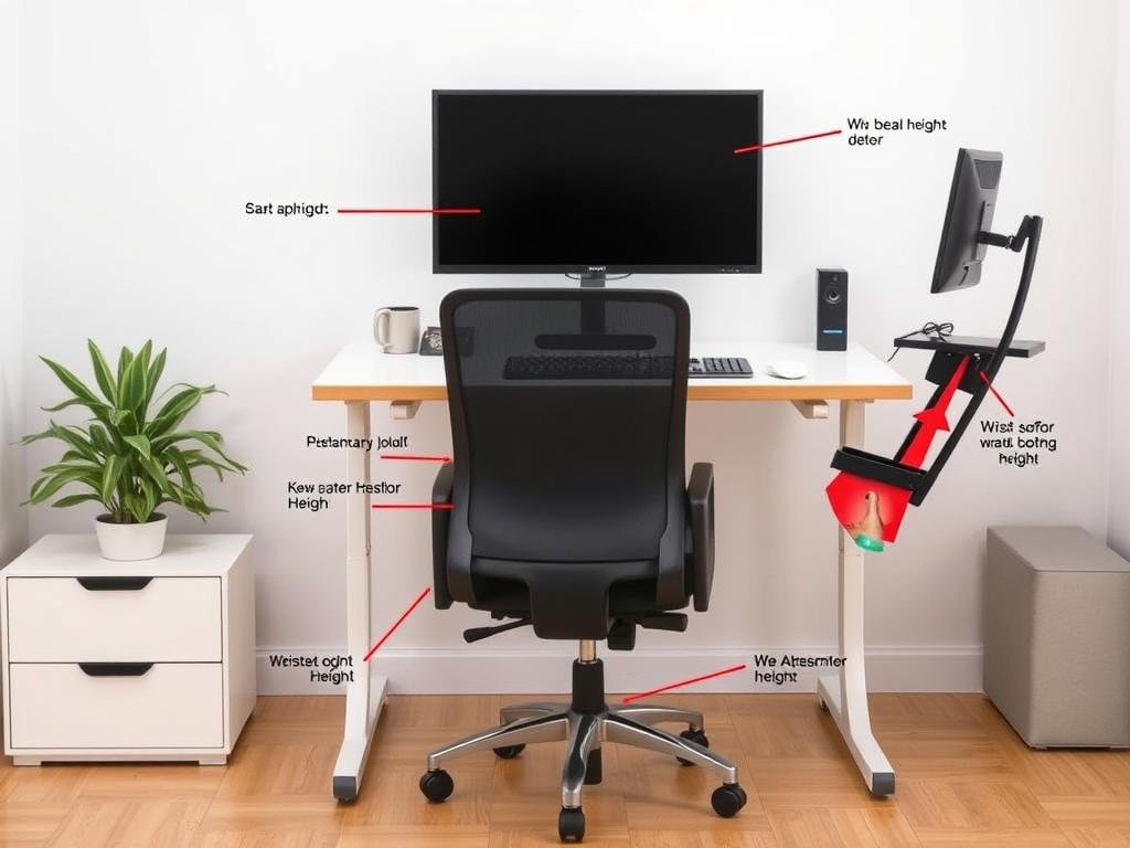 Ergonomic workspace setup to reduce joint strain and pain Ergonomic workspace setup to reduce joint strain and pain